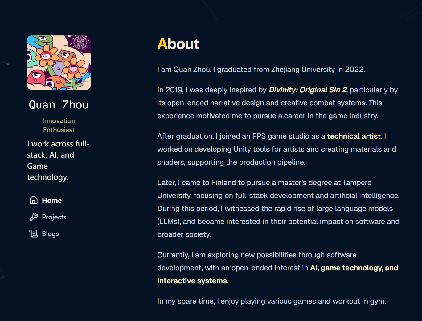 Personal Website preview